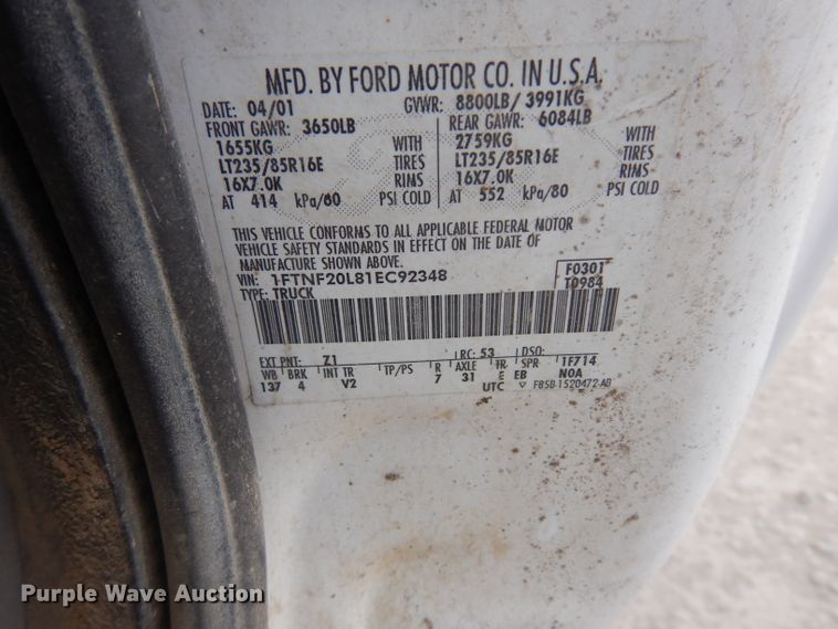 image for item DE4254 2001 Ford F250 Super Duty XL  pickup truck