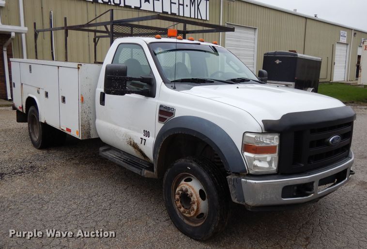 image for item DF6037 2008 Ford F450 Super Duty XL utility bed truck