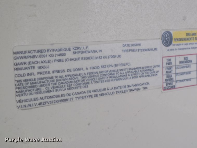 image for item DG2559 2017 KZ Durango Gold 370RLT  camper