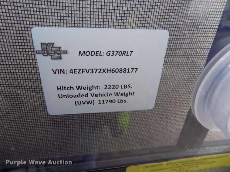 image for item DG2559 2017 KZ Durango Gold 370RLT  camper