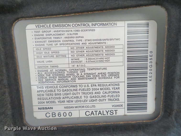 image for item DI2112 2004 Nissan Murano SL  SUV