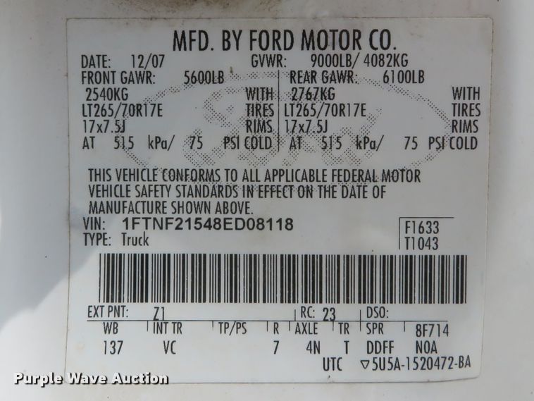 image for item DI2117 2008 Ford F250 Super Duty XL  pickup truck