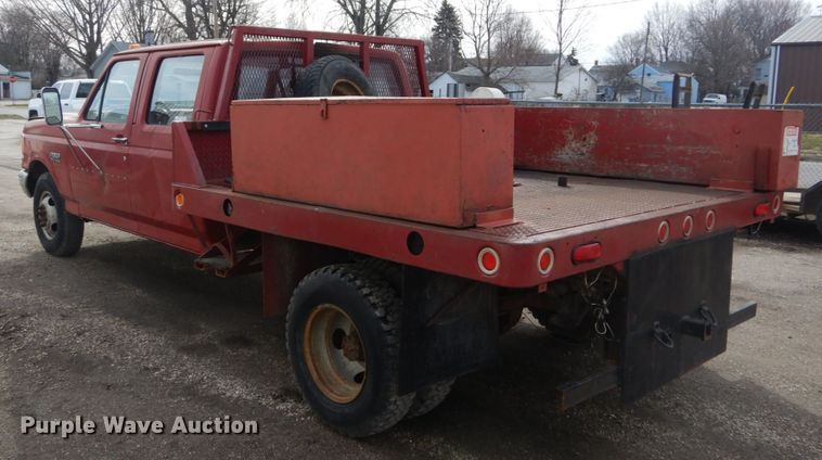 image for item GB9830 1988 Ford F350  Crew Cab flatbed pickup truck