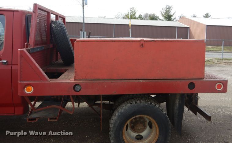 image for item GB9830 1988 Ford F350  Crew Cab flatbed pickup truck