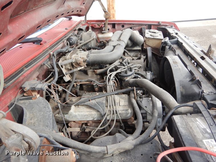 image for item GB9830 1988 Ford F350  Crew Cab flatbed pickup truck