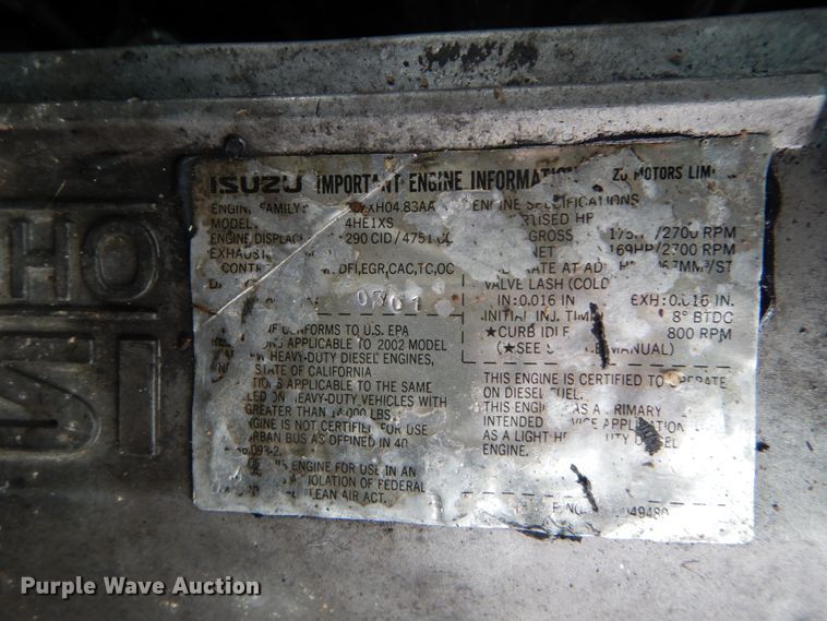 image for item GB9870 2002 GMC W4500 truck cab and chassis