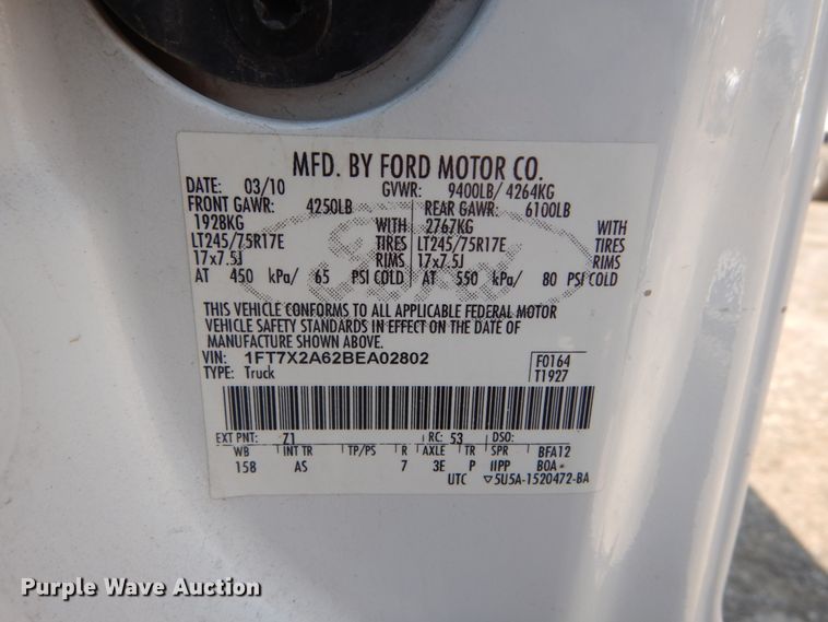 image for item GB9896 2011 Ford F250 Super Duty  SuperCab pickup truck