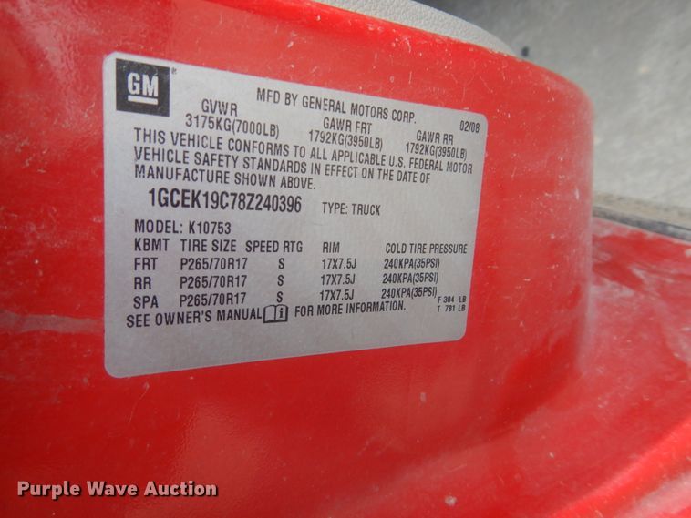 image for item GO9093 2008 Chevrolet Silverado 1500  Ext. Cab pickup truck