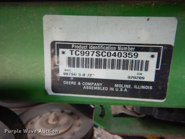 image for item GO9579 John Deere 997 Z-Trak ZTR lawn mower