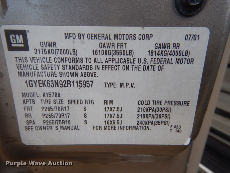 image for item GW9606 2002 Cadillac Escalade  SUV