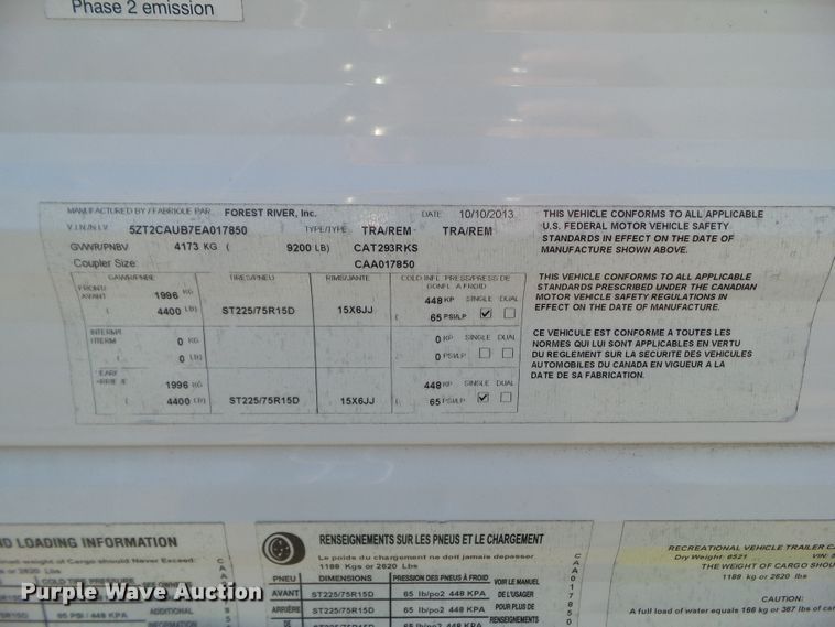 image for item GW9977 2014 Coachman Catalina   camper