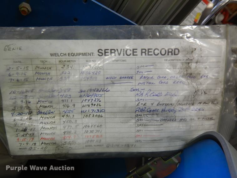 image for item GX9998 2014 Genie QS-20  vertical lift