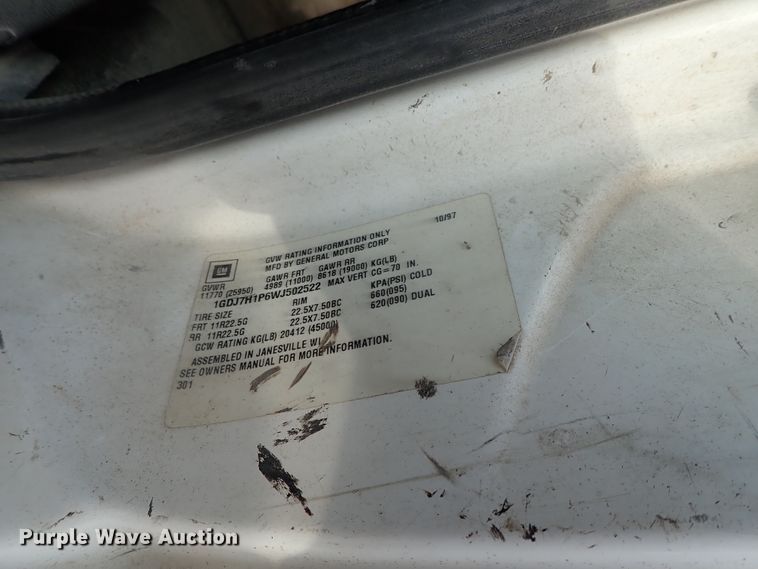 image for item DC3264 1998 GMC C6500 dump truck