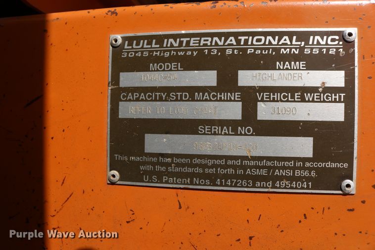 image for item DD6087 Lull 1044C-54  telehandler