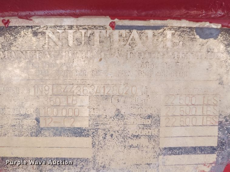 image for item DE6905 2003 Nuttall 350L equipment trailer