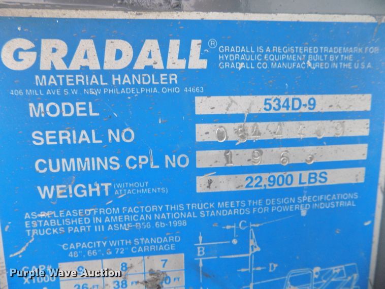 image for item DG2568 1998 Gradall 534D-9  telehandler