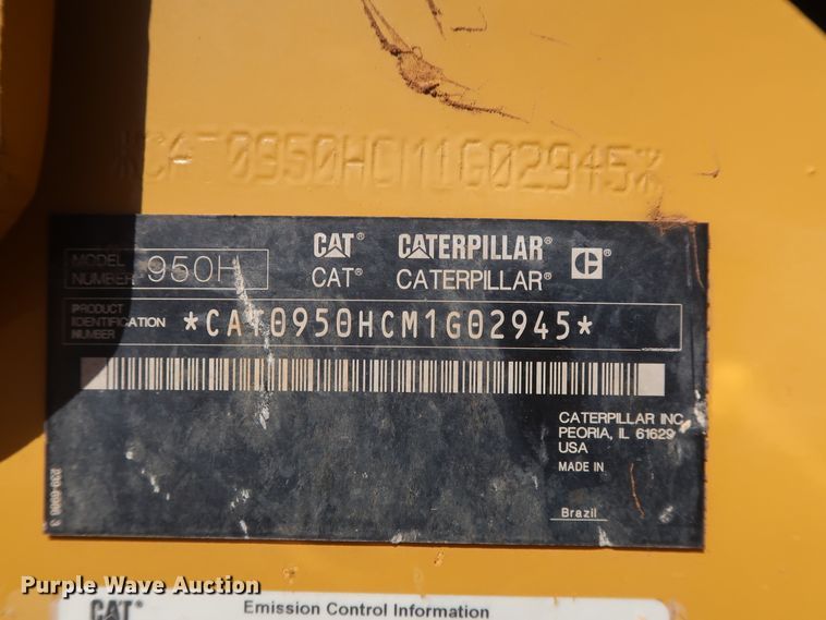 image for item DG7131 2011 Caterpillar 950H  wheel loader