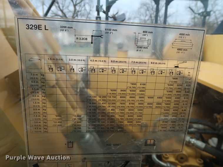 image for item DG7141 2012 Caterpillar 329E L excavator