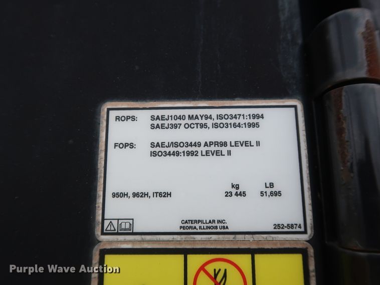 image for item DG7160 2010 Caterpillar 950H  wheel loader