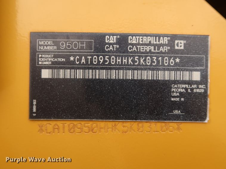 image for item DG7160 2010 Caterpillar 950H  wheel loader