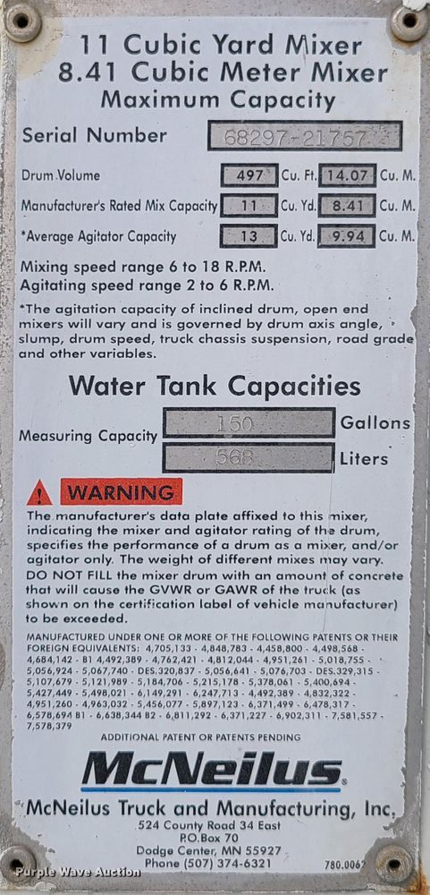 image for item DG7702 2004 Kenworth W900B ready mix truck