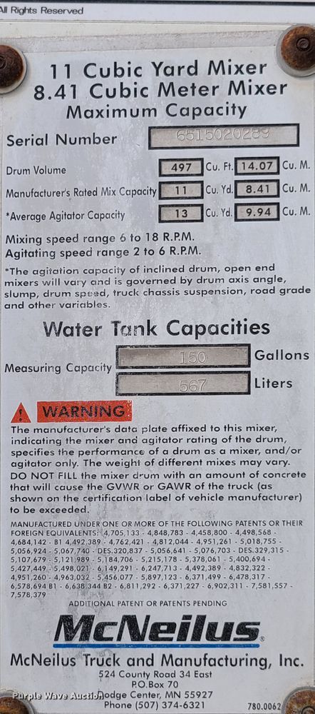 image for item DG7703 2003 Kenworth W900B ready mix truck