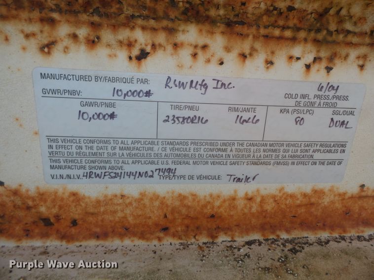 image for item DH7908 2004 R&W pole trailer