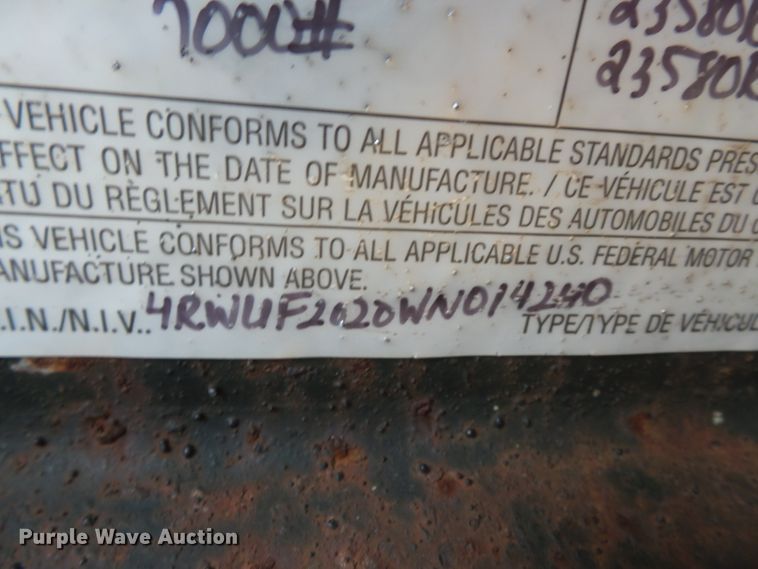 image for item DH7909 1998 R&W utility trailer