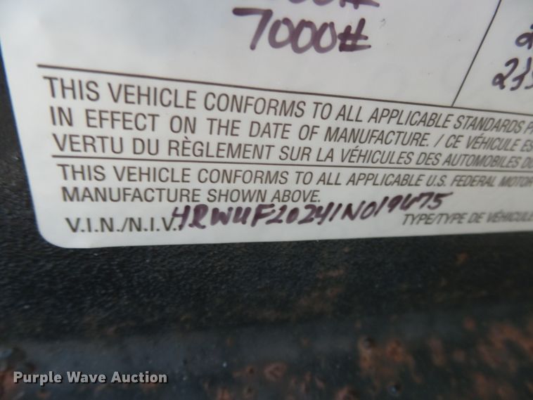 image for item DH7911 2001 R&W utility trailer