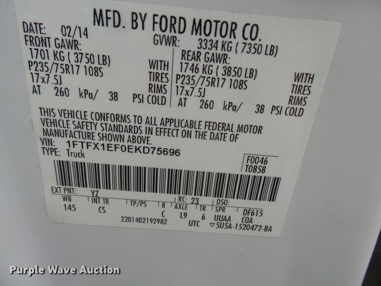 image for item DH7914 2014 Ford F150  SuperCab pickup truck