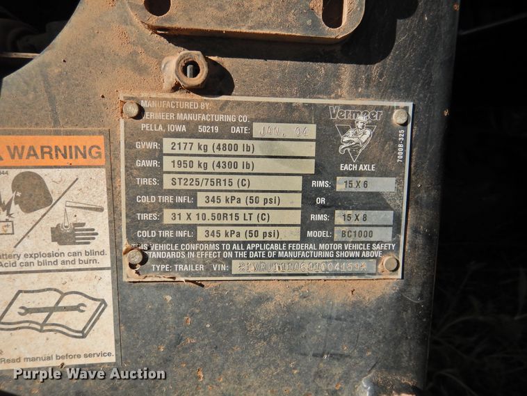 image for item DI0068 2004 Vermeer BC1000XL wood chipper