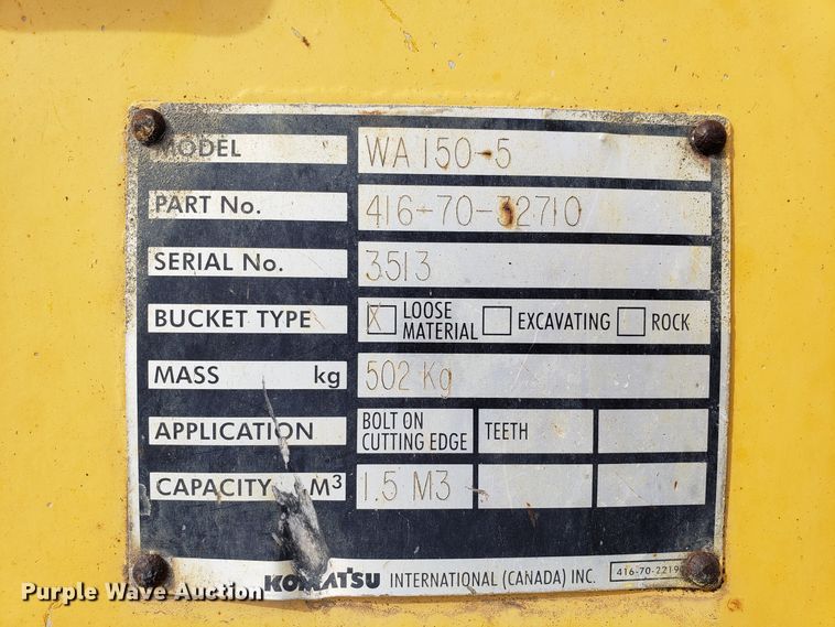 image for item EZ9105 2007 Komatsu WA150-5  wheel loader