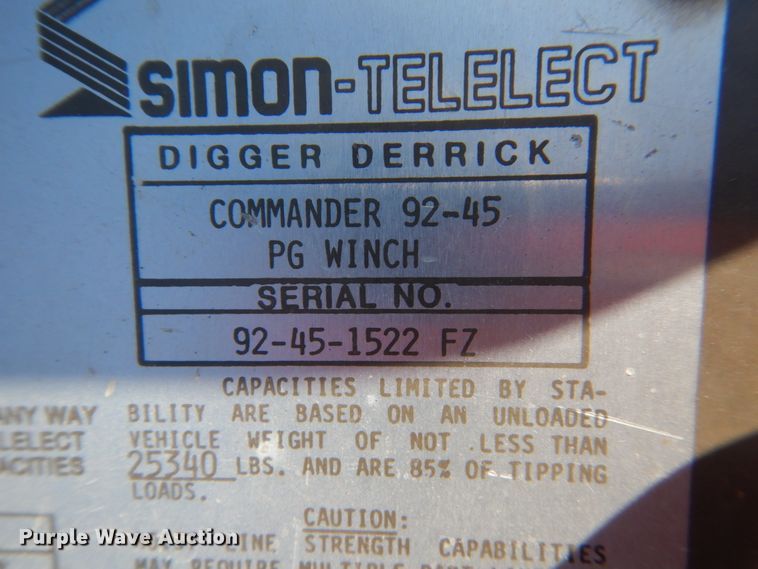 image for item FX9017 1993 International 4800 digger derrick truck