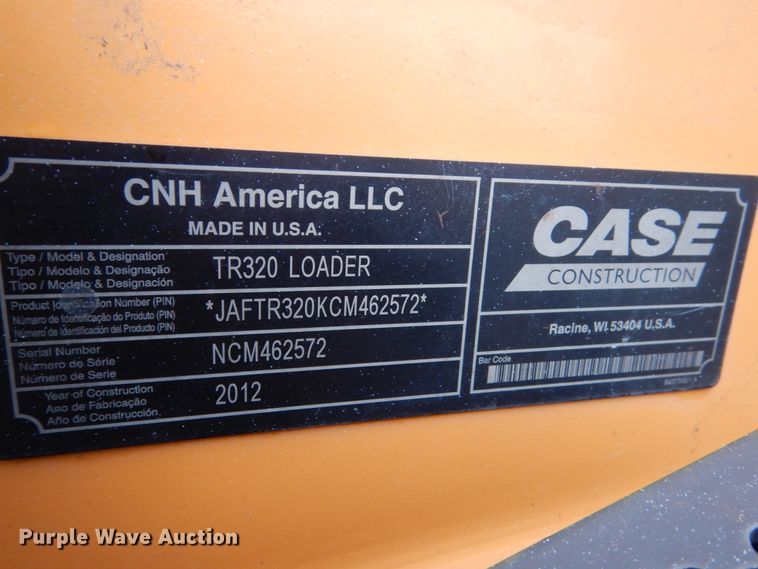image for item FX9027 2012 Case TR320  tracked skid steer loader