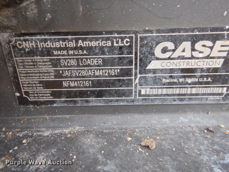 image for item FX9029 2015 Case SV280  skid steer loader