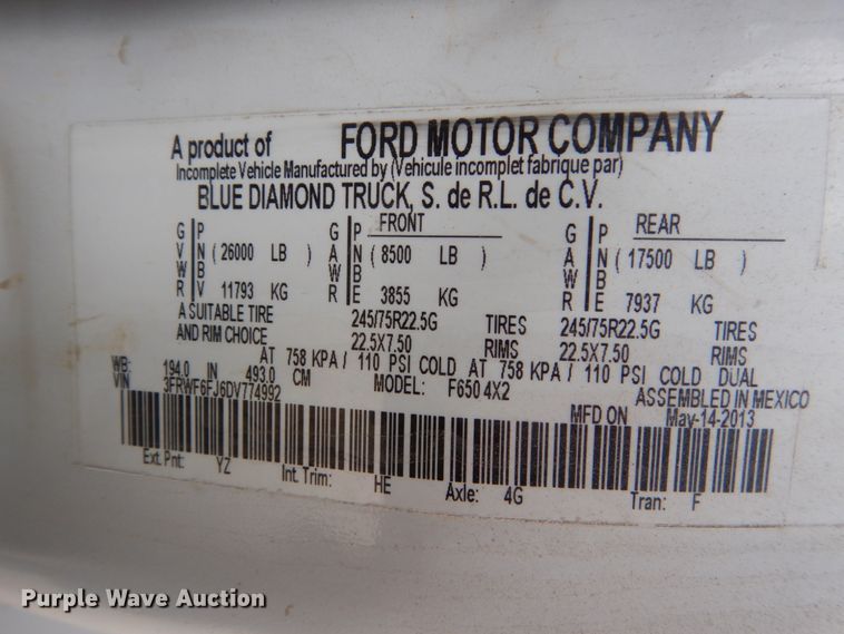 image for item FX9040 2013 Ford F650 Super Duty service truck