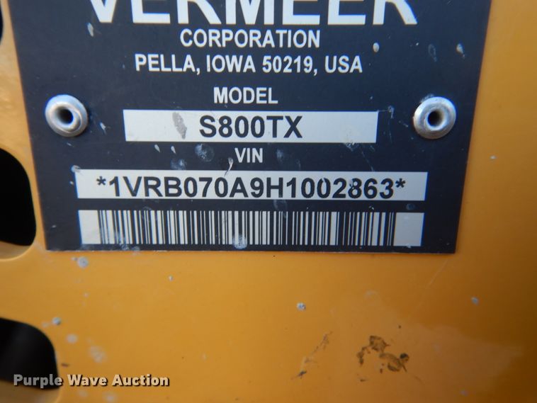 image for item FX9042 2017 Vermeer S800TX  compact utility loader