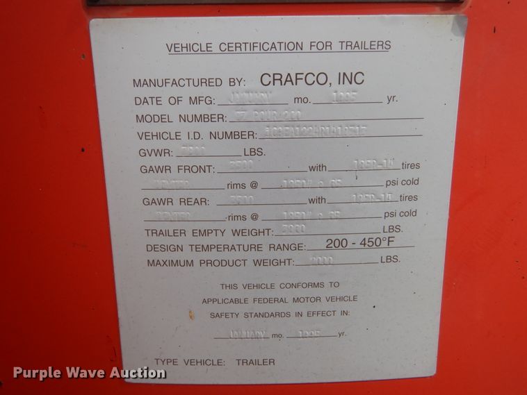 image for item GB9832 1995 Crafco EZ Pour 200 melter/applicator