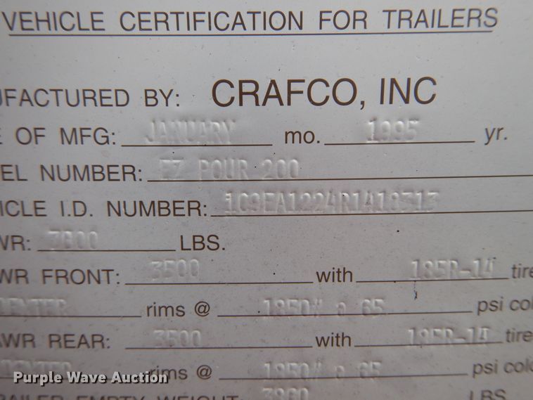 image for item GB9832 1995 Crafco EZ Pour 200 melter/applicator