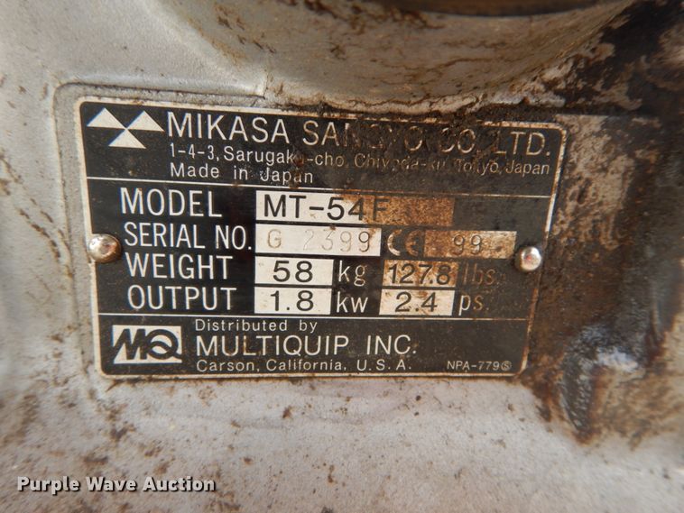 image for item GB9838 Mikasa MT-54F plate compactor