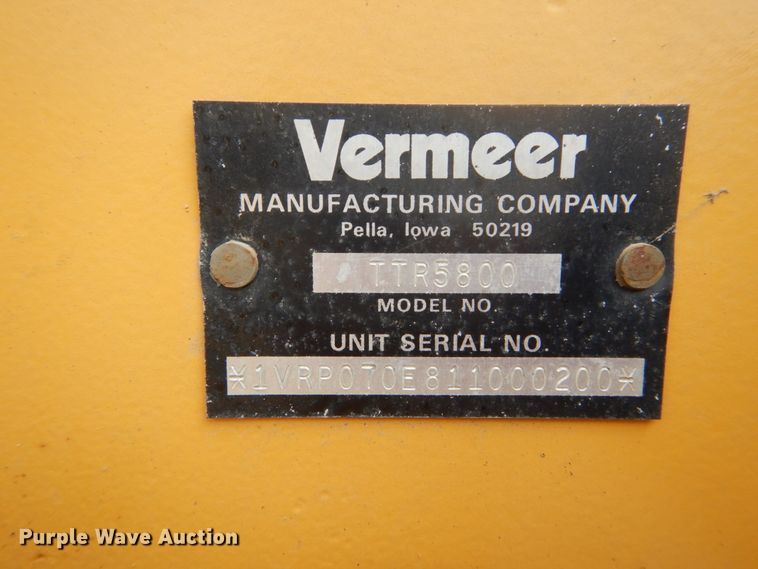 image for item GB9860 2001 Vermeer V5800 trencher