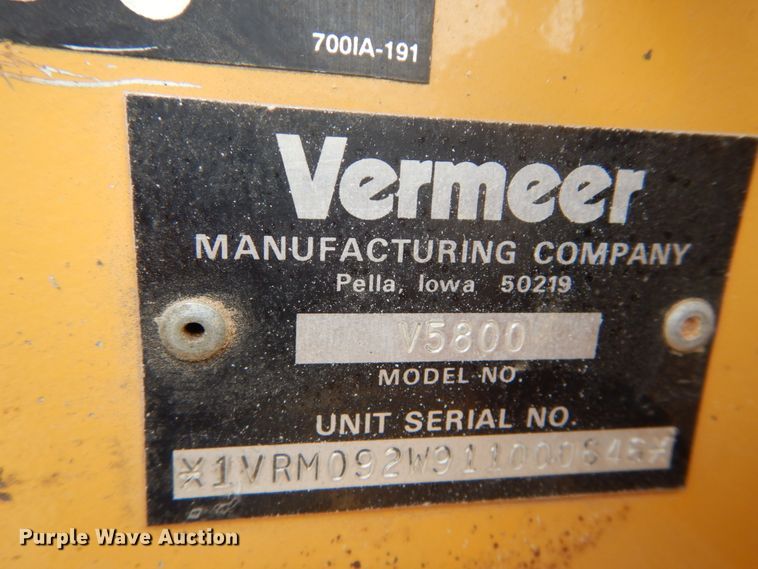 image for item GB9860 2001 Vermeer V5800 trencher