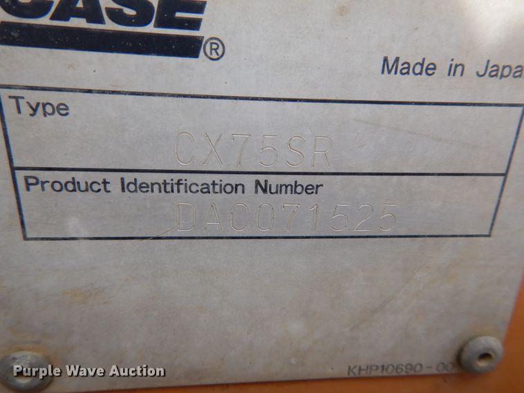 image for item GB9879 2007 Case CX75 SR mini excavator