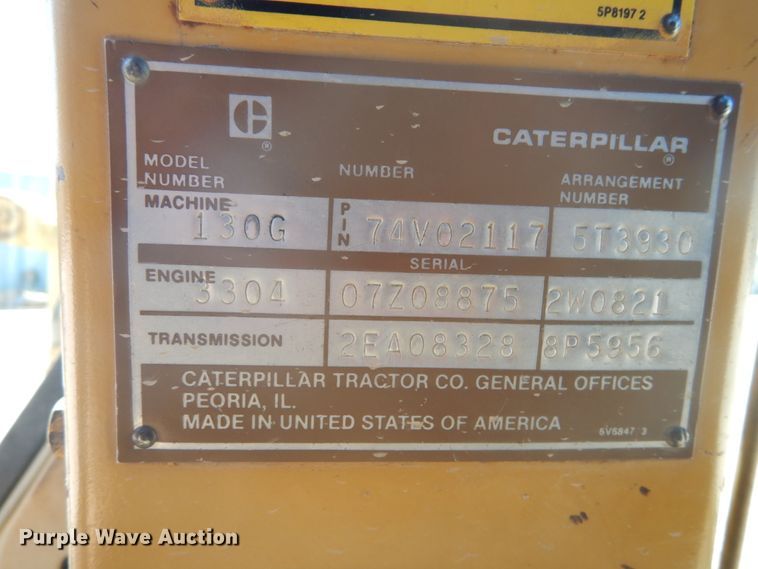 image for item GB9926 1984 Caterpillar 130G motor grader