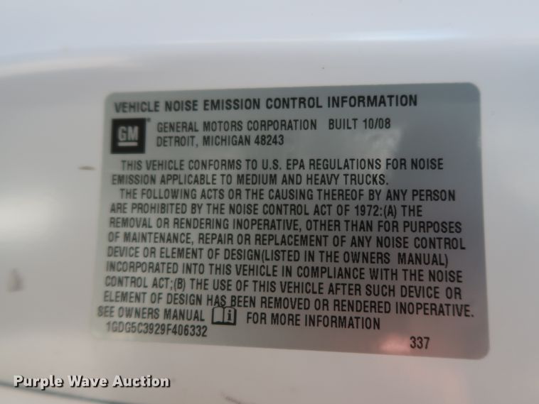 image for item GS9839 2009 GMC C5500 service truck with crane