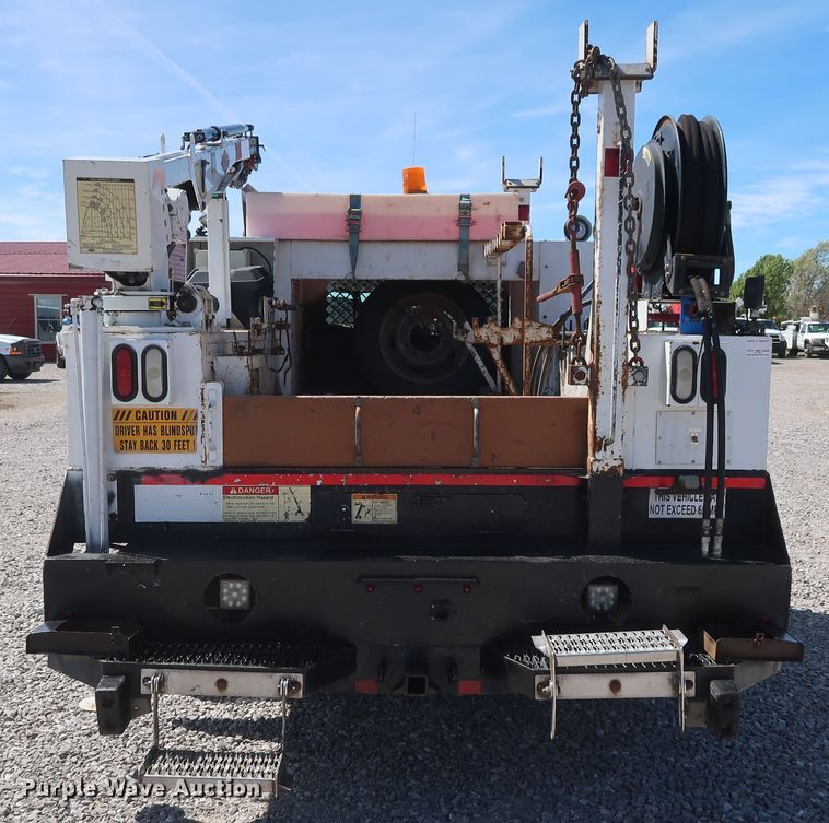 image for item GS9846 2013 Ford F550 Super Duty XL Crew Cab utility bed truck with crane