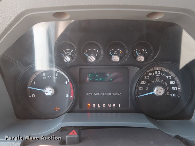 image for item GS9846 2013 Ford F550 Super Duty XL Crew Cab utility bed truck with crane