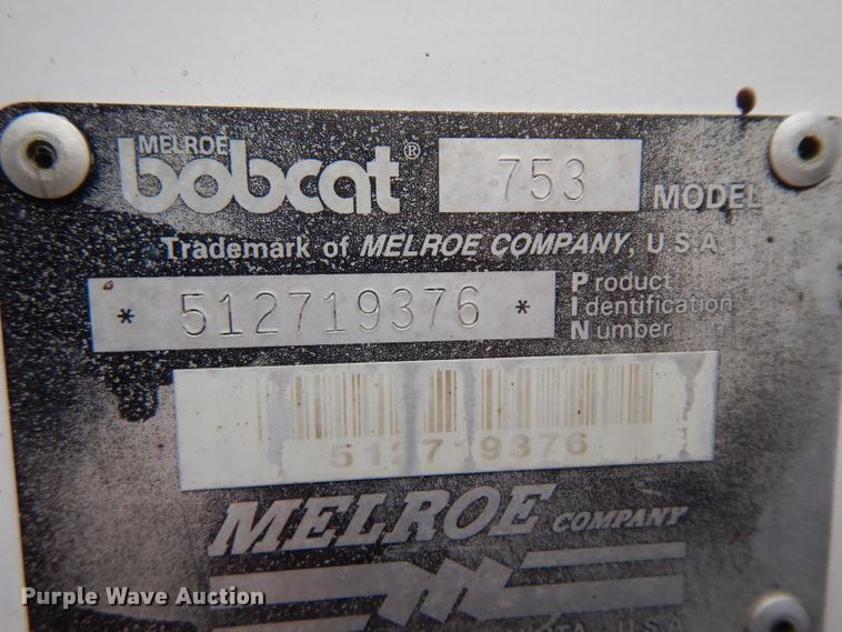 image for item GX9989 1995 Bobcat 753  skid steer loader
