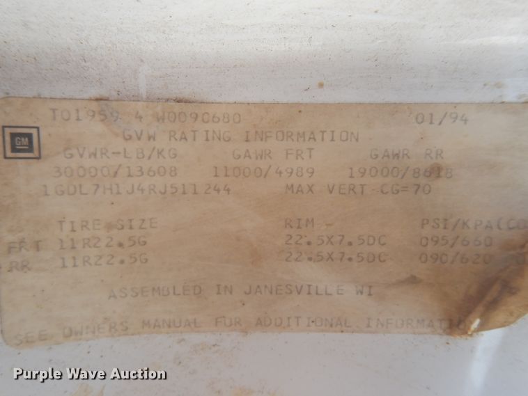 image for item GY9008 1994 GMC TopKick utility truck