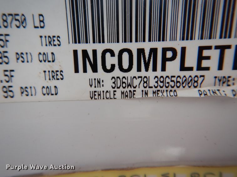 image for item DF3039 2009 Dodge Ram 5500HD Quad Cab dump truck